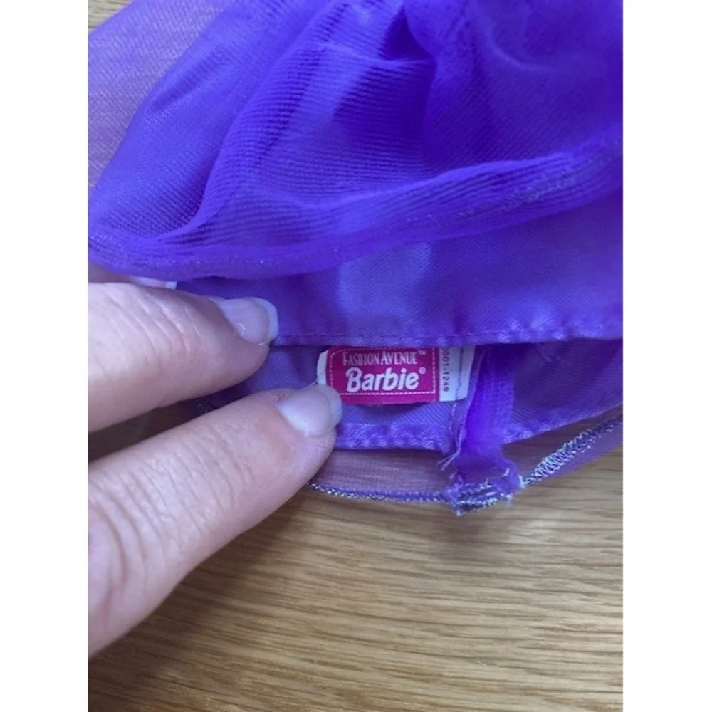 Barbie Fashion Avenue Ballerina Tutu Dress Doll Purple Good Glitter Tulle 1990s